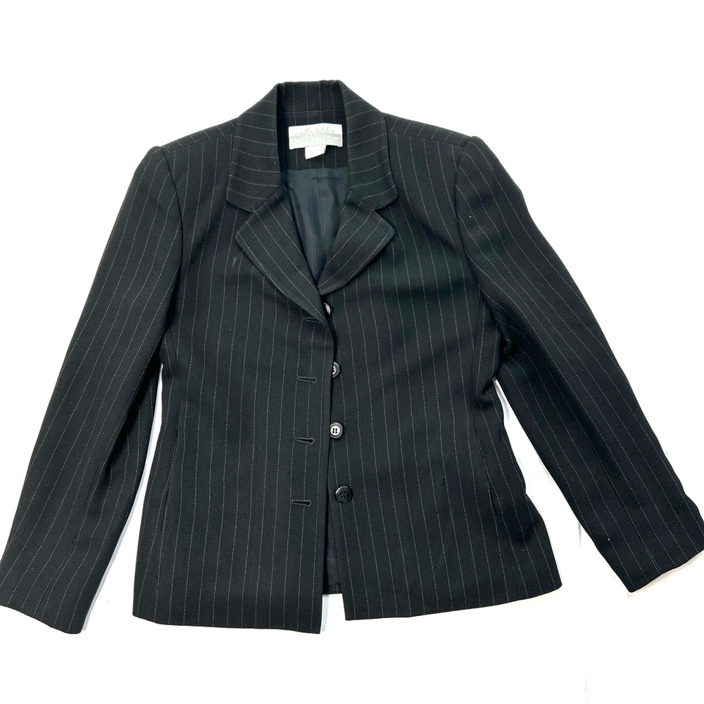 Women's Black Pinstripe Blazer